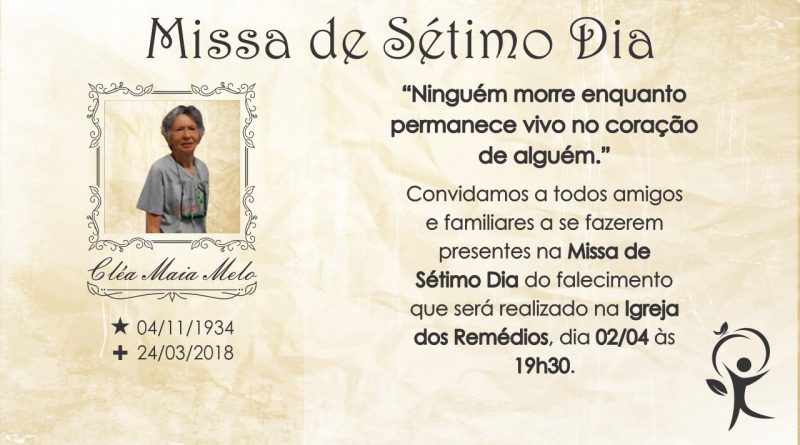 Família convida para missa de 7º dia de falecimento da sócia